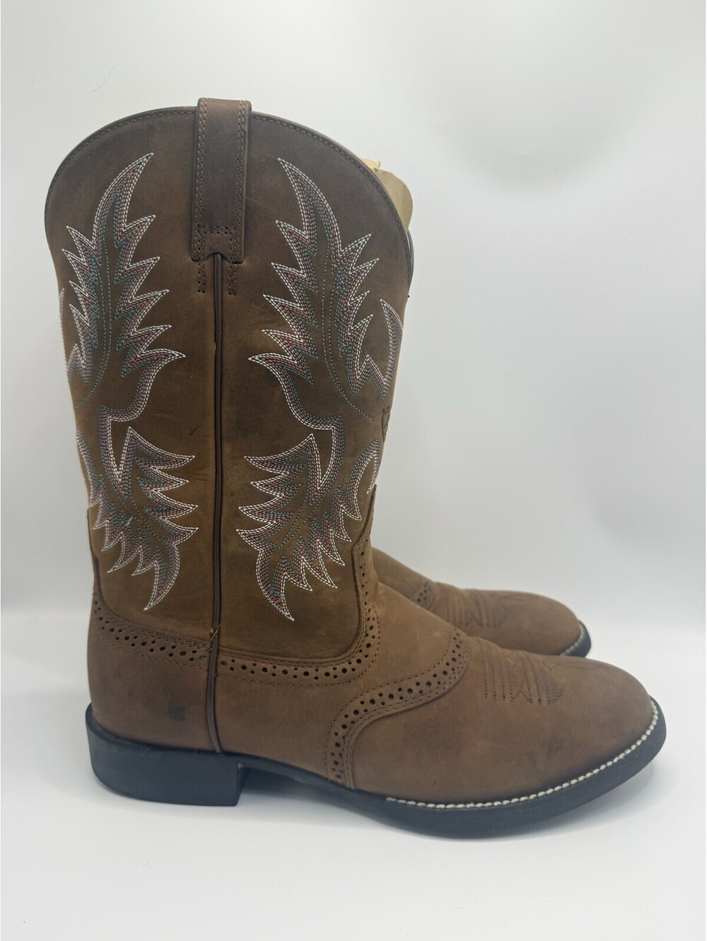 Ariat Womens Heritage Stockman Western Boot Brown Round Toe Sz 8.5 B